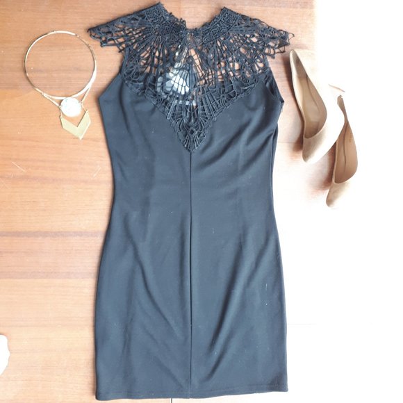 Black Lace Neckline Dress - NWT - Picture 4 of 6